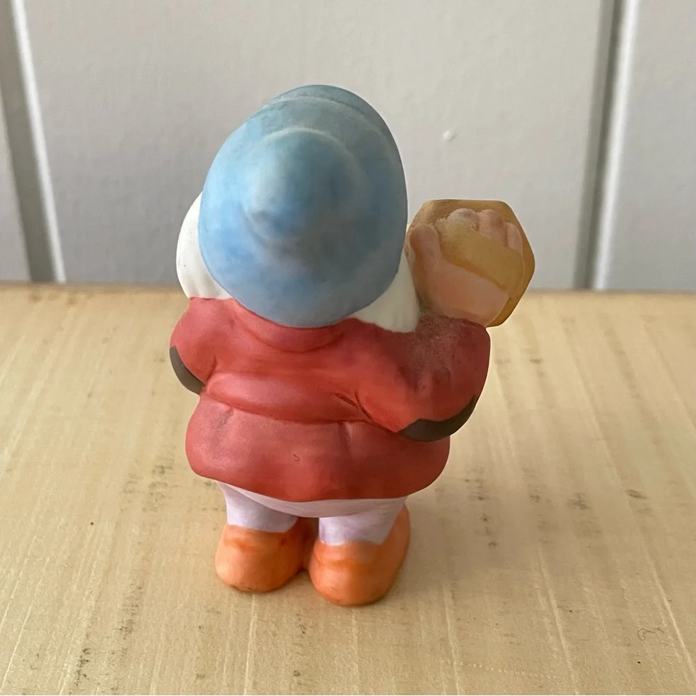 $15 SALE Vintage Disney Bashful Musician Collectible Ceramic Figurine Snow White